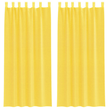 vidaXL Voile Vorhänge mit Stangentaschen 2 Stk. Gelb