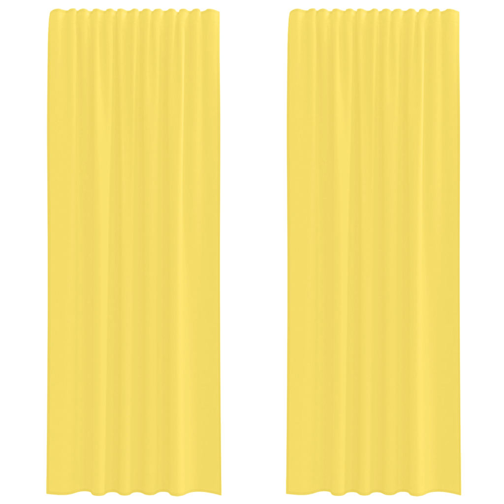 vidaXL Voile Vorhänge mit Stangentaschen 2 Stk. Gelb