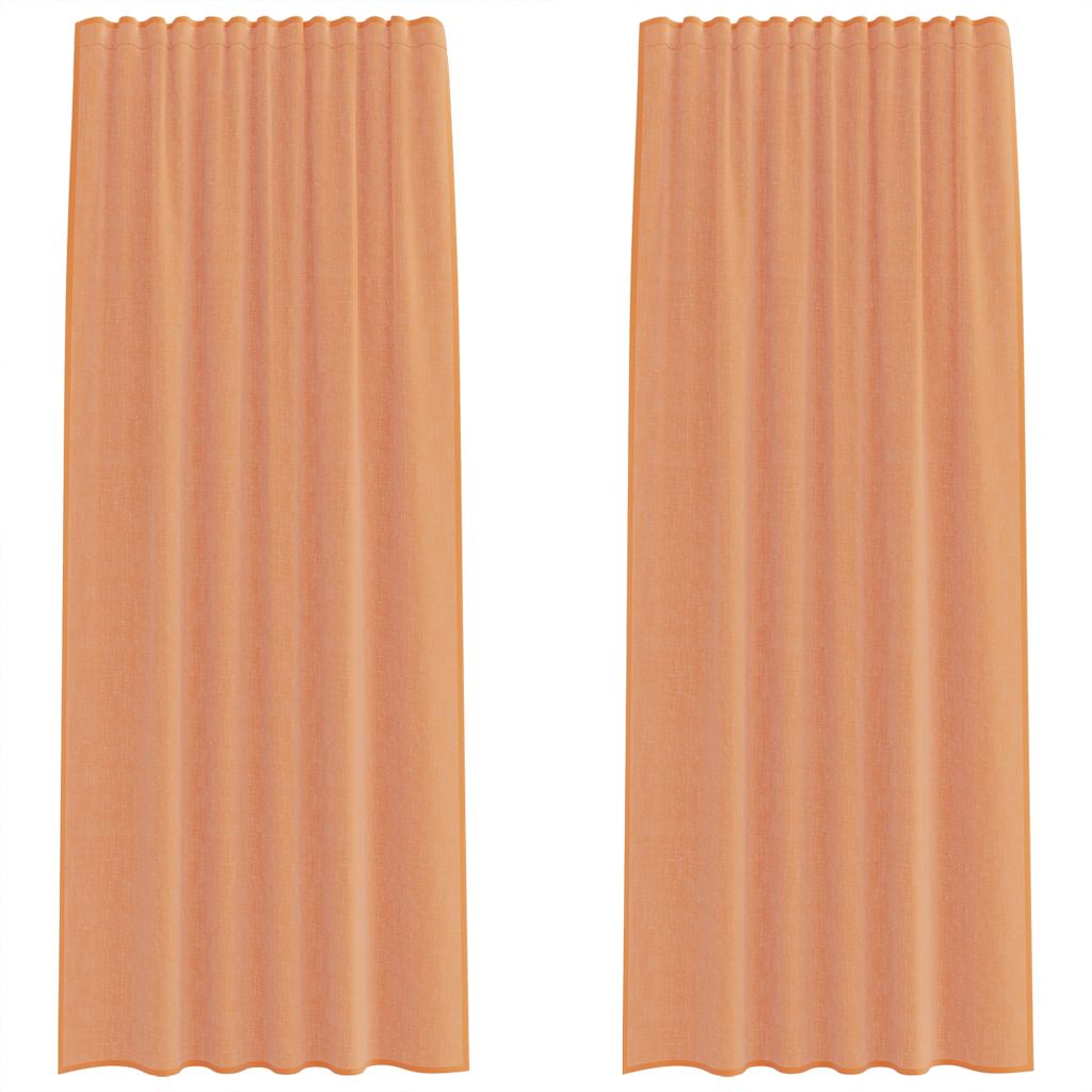 vidaXL Voile Vorhänge mit Stangentaschen 2 Stk. Terrakotta