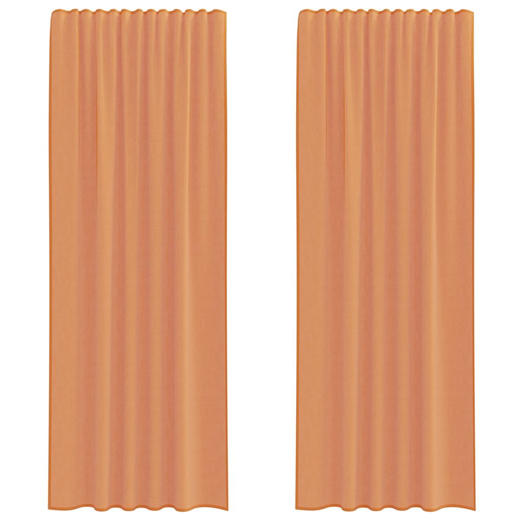 vidaXL Voile Vorhänge mit Stangentaschen 2 Stk. Terrakotta