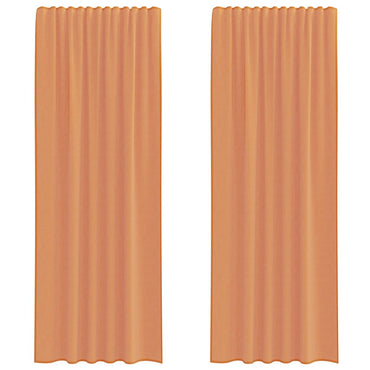 vidaXL Voile Vorhänge mit Stangentaschen 2 Stk. Terrakotta