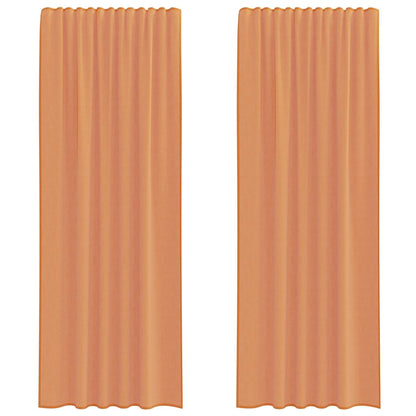 vidaXL Voile Vorhänge mit Stangentaschen 2 Stk. Terrakotta
