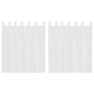 vidaXL Voile Vorhänge mit Stangentaschen 2 Stk. Weiß