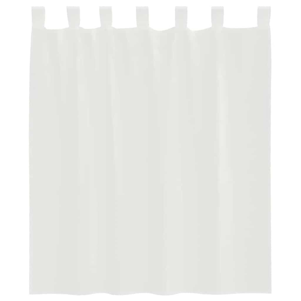 vidaXL Voile Vorhänge mit Stangentaschen 2 Stk. Weiß