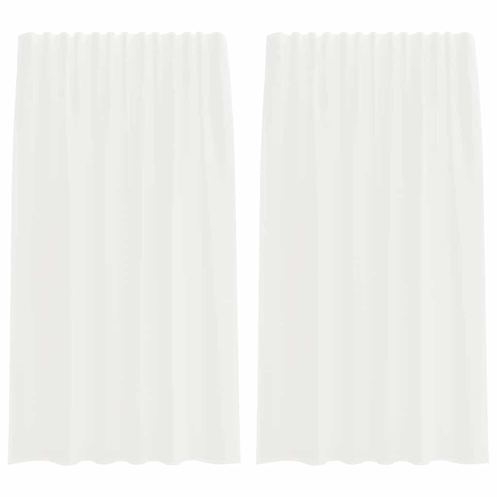 vidaXL Voile Vorhänge mit Stangentaschen 2 Stk. Weiß