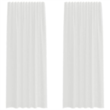 vidaXL Voile Vorhänge mit Stangentaschen 2 Stk. Weiß