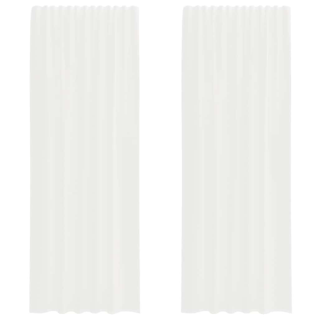 vidaXL Voile Vorhänge mit Stangentaschen 2 Stk. Weiß