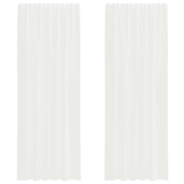 vidaXL Voile Vorhänge mit Stangentaschen 2 Stk. Weiß