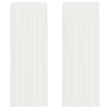 vidaXL Voile Vorhänge mit Stangentaschen 2 Stk. Weiß