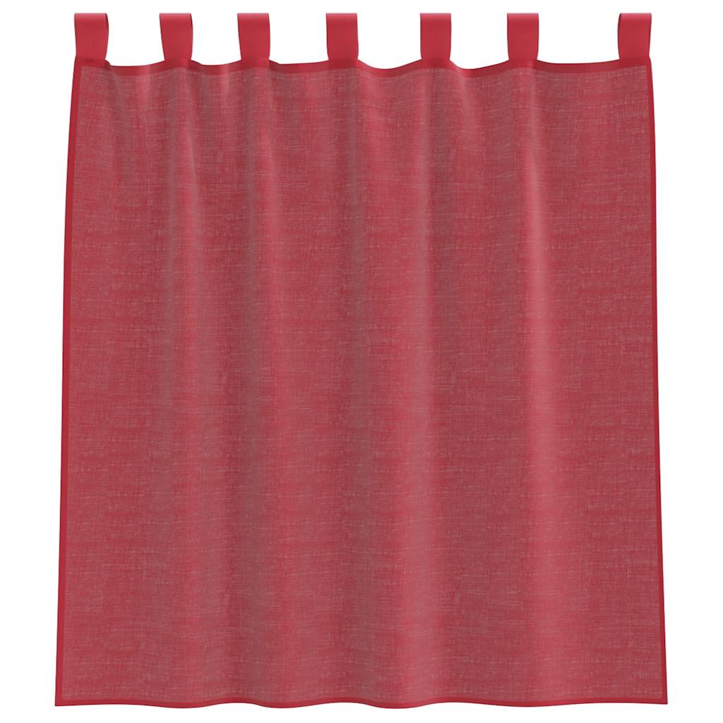 vidaXL Voile Vorhänge mit Stangentaschen 2 Stk. Weinrot