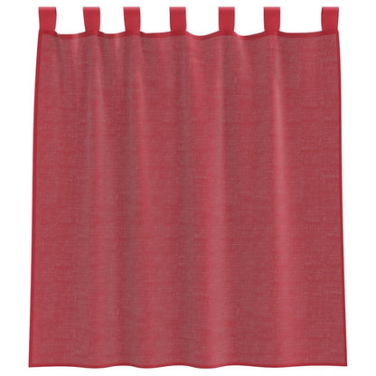 vidaXL Voile Vorhänge mit Stangentaschen 2 Stk. Weinrot