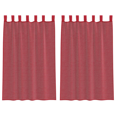 vidaXL Voile Vorhänge mit Stangentaschen 2 Stk. Weinrot