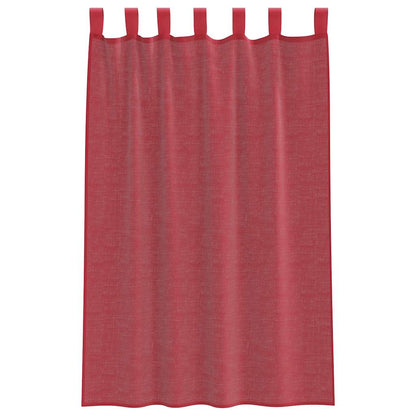 vidaXL Voile Vorhänge mit Stangentaschen 2 Stk. Weinrot