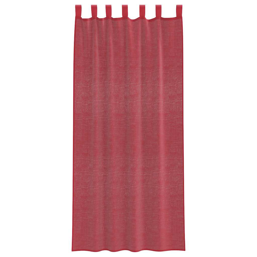 vidaXL Voile Vorhänge mit Stangentaschen 2 Stk. Weinrot