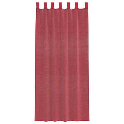 vidaXL Voile Vorhänge mit Stangentaschen 2 Stk. Weinrot