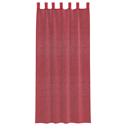 vidaXL Voile Vorhänge mit Stangentaschen 2 Stk. Weinrot