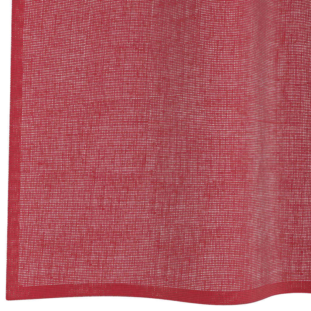 vidaXL Voile Vorhänge mit Stangentaschen 2 Stk. Weinrot