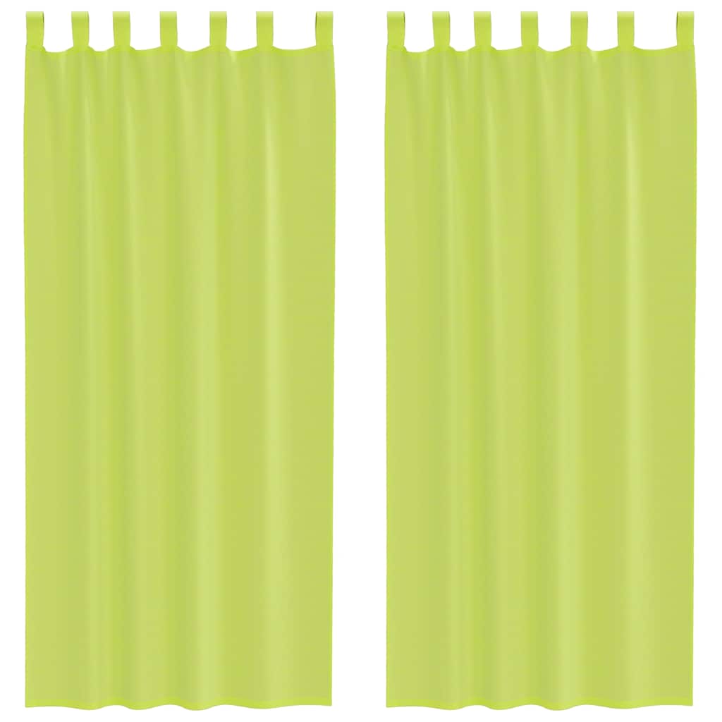 vidaXL Voile Vorhänge mit Lasche 2 Stk. Apfelgrün