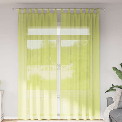 vidaXL Voile Vorhänge mit Lasche 2 Stk. Apfelgrün