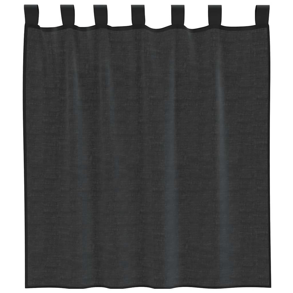 vidaXL Voile Vorhänge mit Lasche 2 Stk. Schwarz