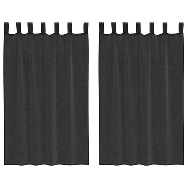 vidaXL Voile Vorhänge mit Lasche 2 Stk. Schwarz