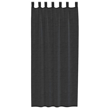 vidaXL Voile Vorhänge mit Lasche 2 Stk. Schwarz