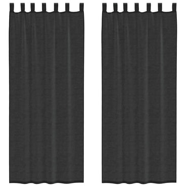 vidaXL Voile Vorhänge mit Lasche 2 Stk. Schwarz
