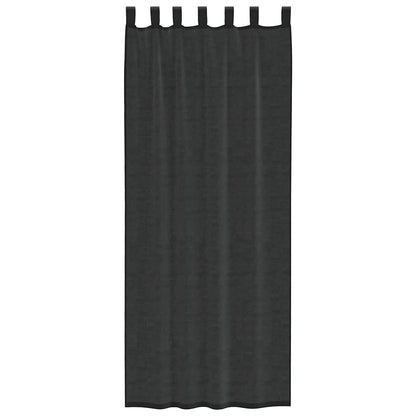 vidaXL Voile Vorhänge mit Lasche 2 Stk. Schwarz