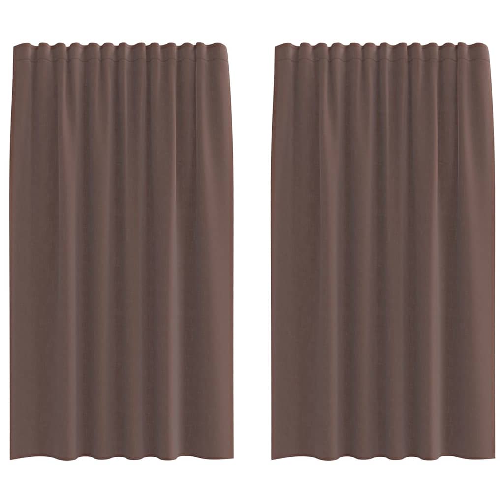 Voile Vorhänge mit Lasche 2 Stk. Braun