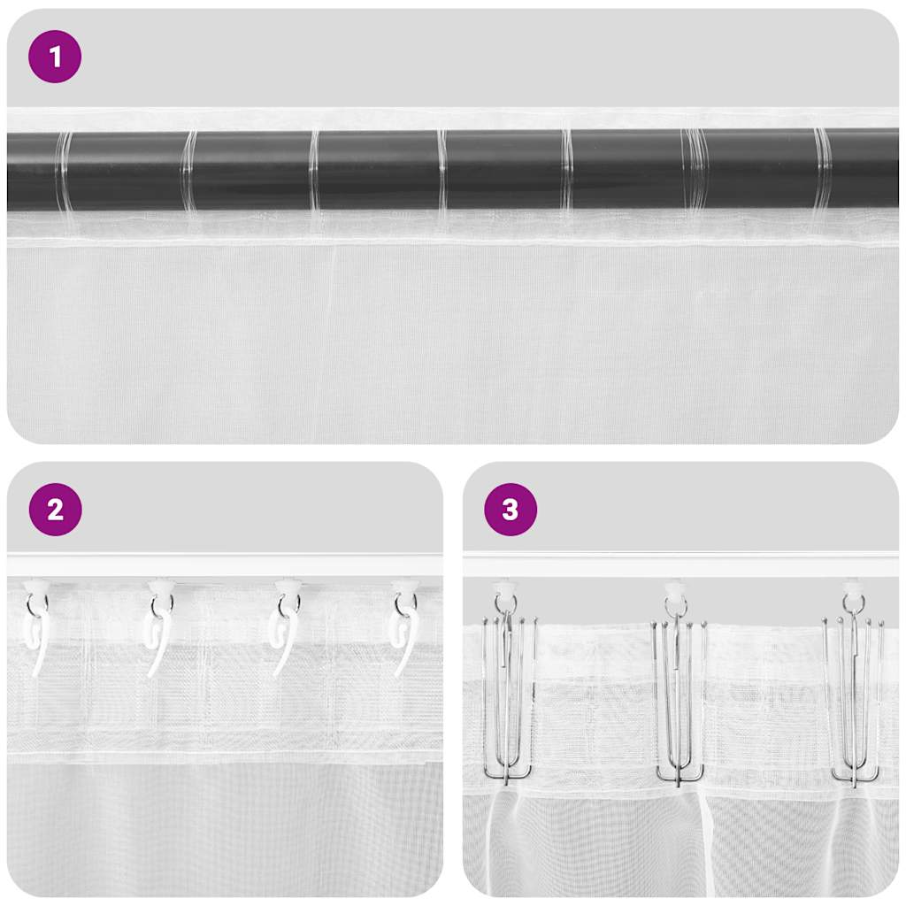 Voile Vorhänge mit Lasche 2 Stk. Braun