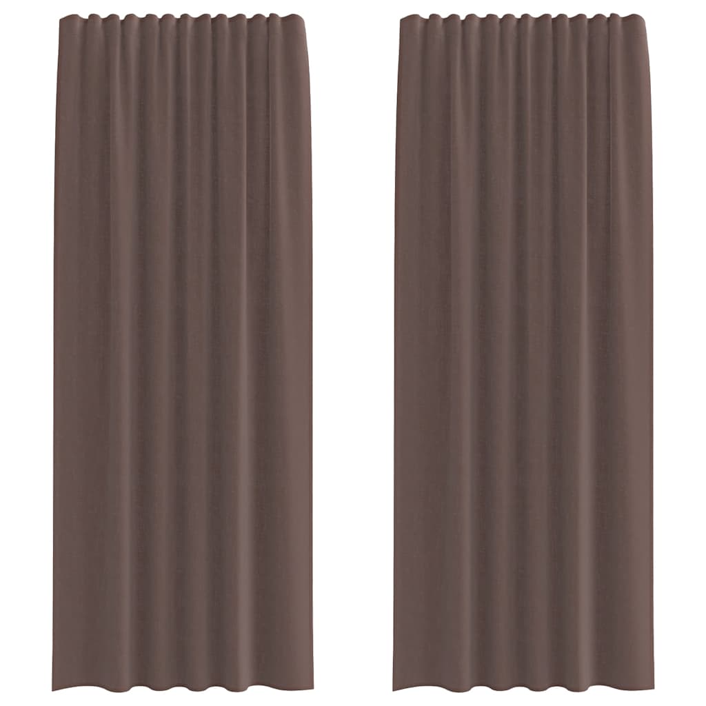 vidaXL Voile Vorhänge mit Lasche 2 Stk. Braun