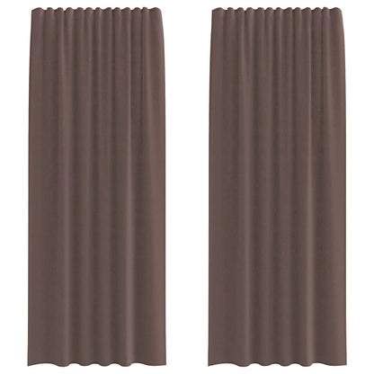 vidaXL Voile Vorhänge mit Lasche 2 Stk. Braun