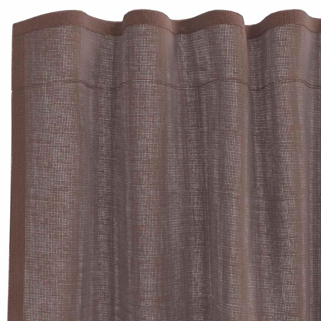 vidaXL Voile Vorhänge mit Lasche 2 Stk. Braun