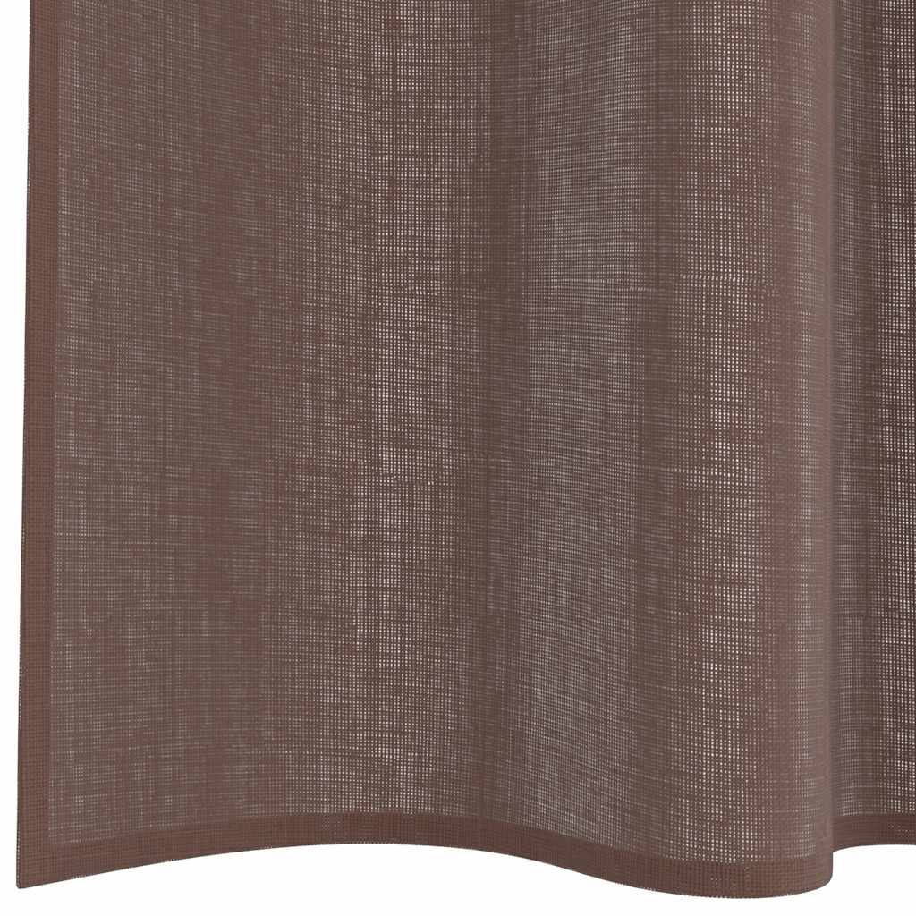 vidaXL Voile Vorhänge mit Lasche 2 Stk. Braun