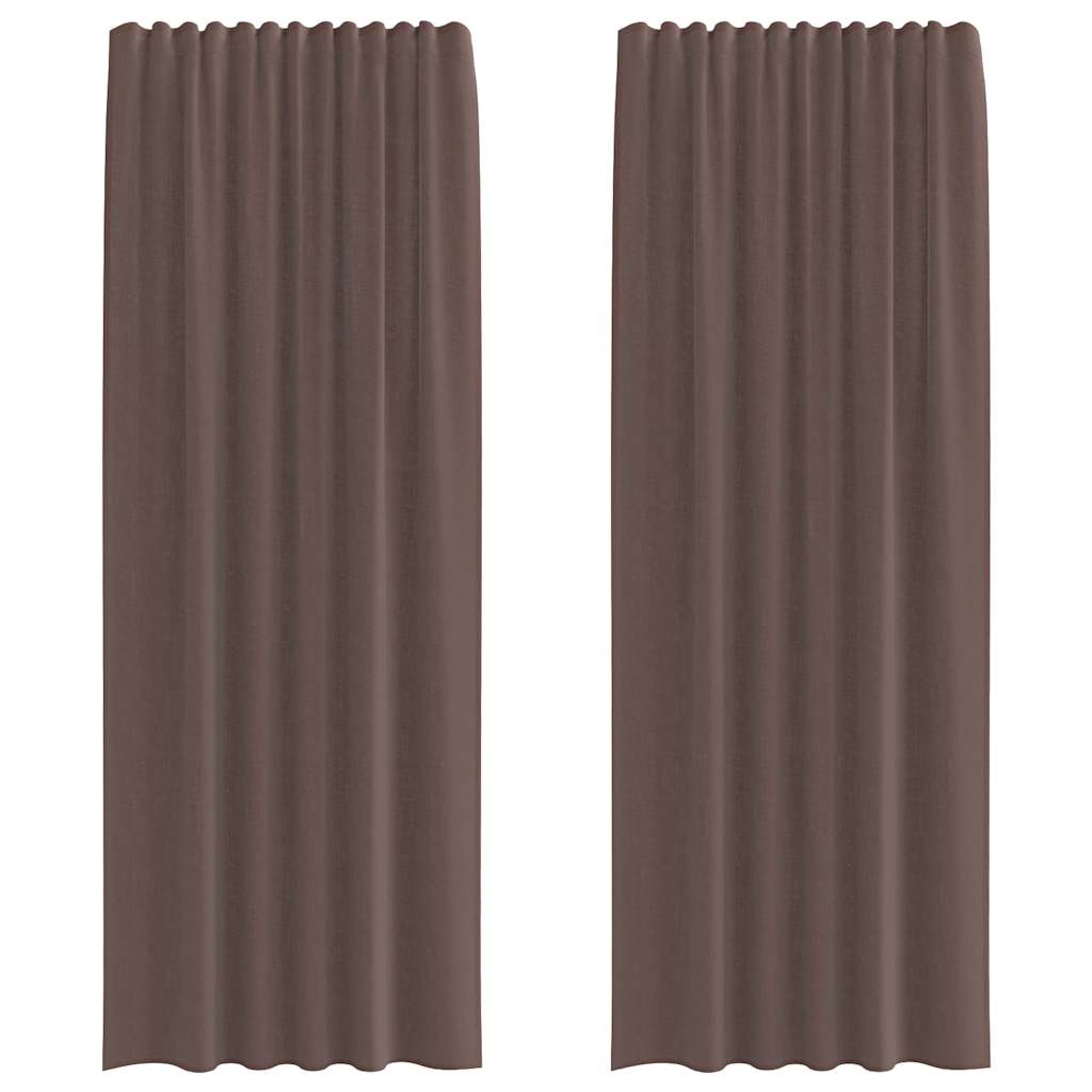 vidaXL Voile Vorhänge mit Lasche 2 Stk. Braun