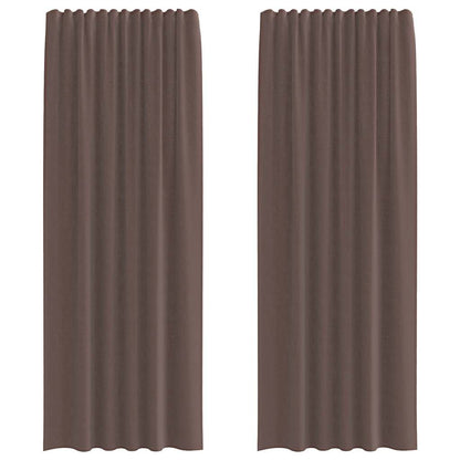 vidaXL Voile Vorhänge mit Lasche 2 Stk. Braun