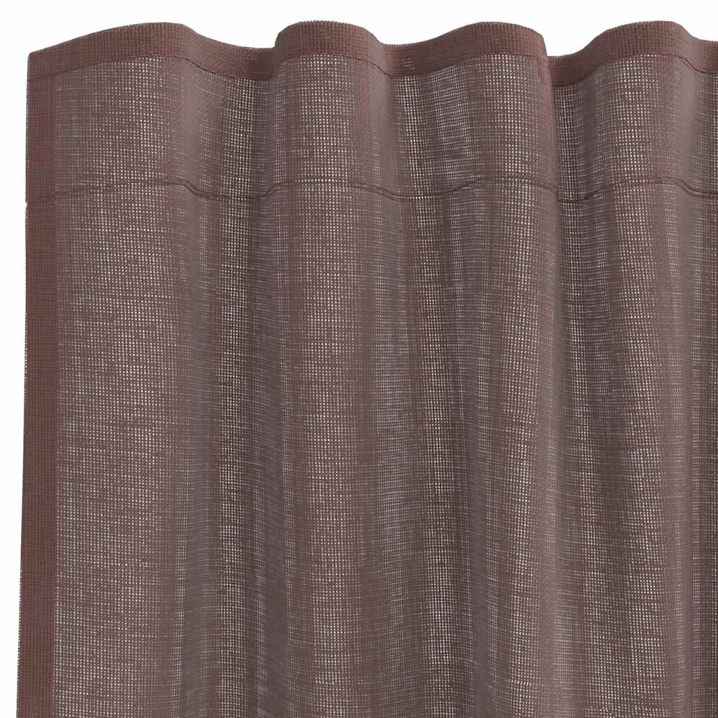 vidaXL Voile Vorhänge mit Lasche 2 Stk. Braun