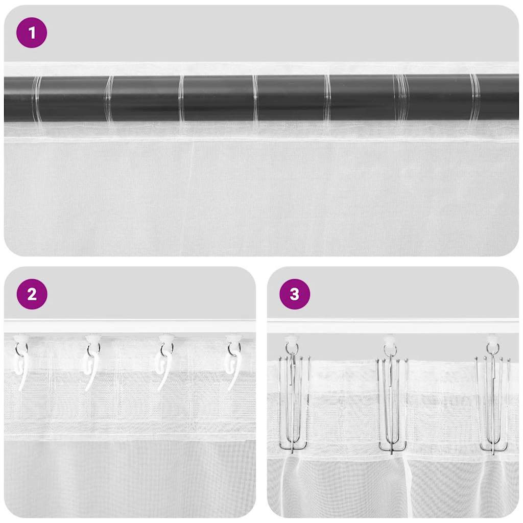 vidaXL Voile Vorhänge mit Lasche 2 Stk. Braun