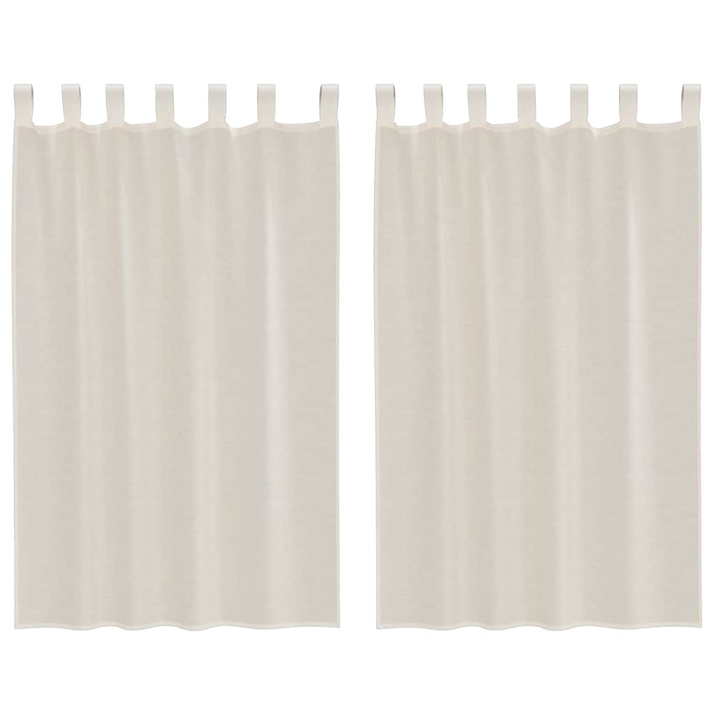 vidaXL Voile Vorhänge mit Lasche 2 Stk. Creme