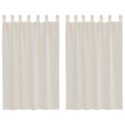 vidaXL Voile Vorhänge mit Lasche 2 Stk. Creme