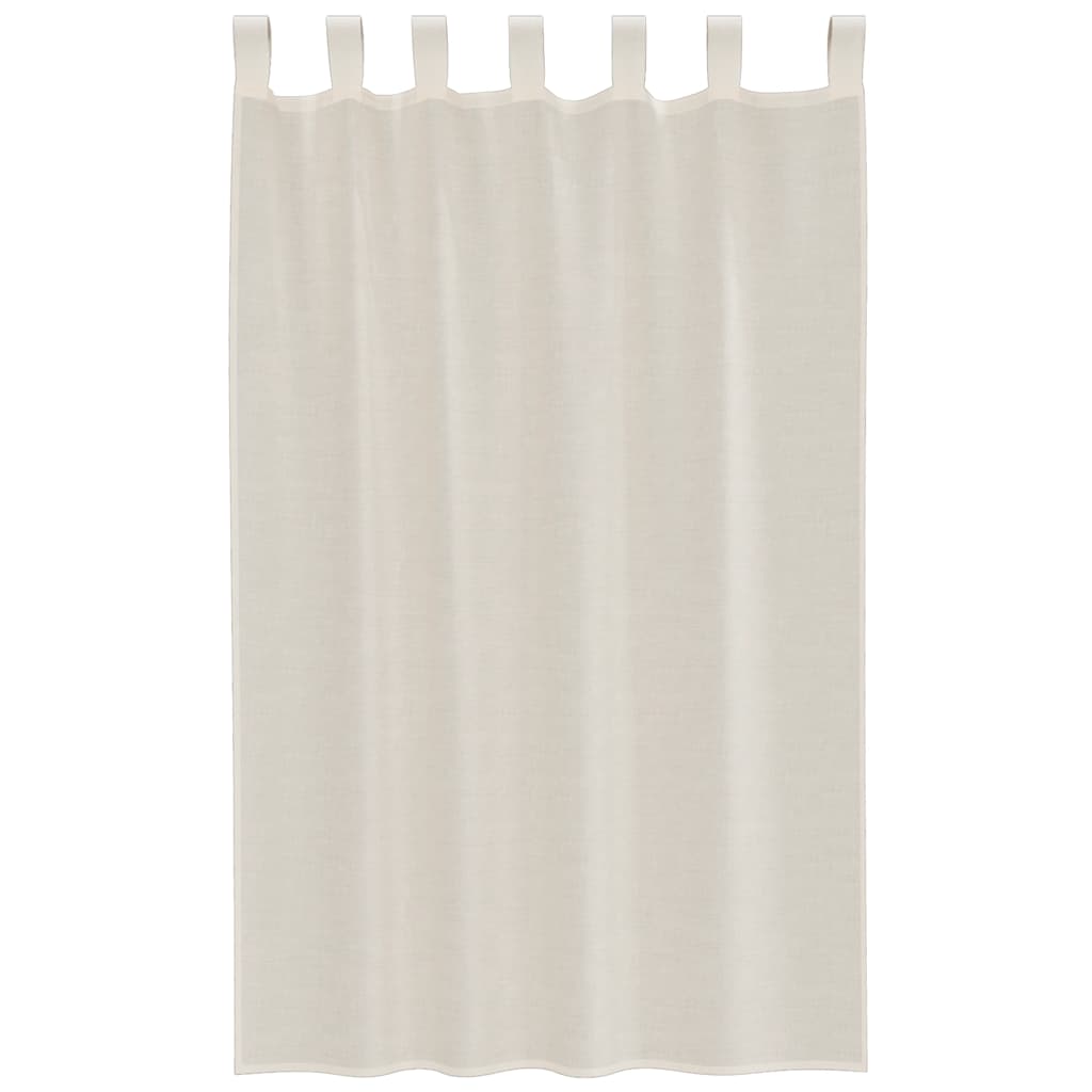 vidaXL Voile Vorhänge mit Lasche 2 Stk. Creme