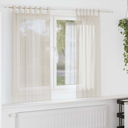 vidaXL Voile Vorhänge mit Lasche 2 Stk. Creme
