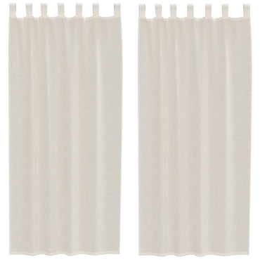 vidaXL Voile Vorhänge mit Lasche 2 Stk. Creme