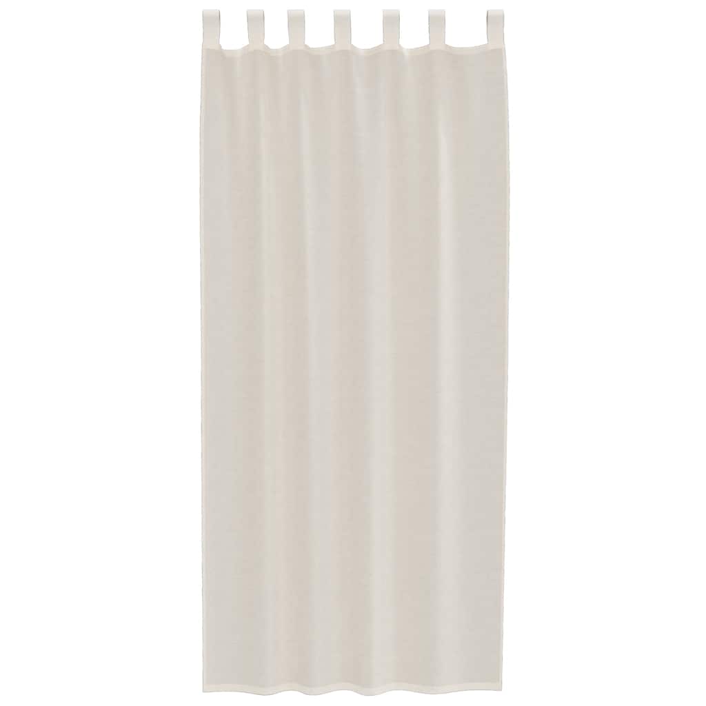 vidaXL Voile Vorhänge mit Lasche 2 Stk. Creme