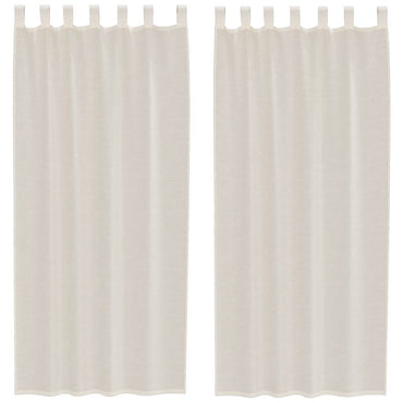 vidaXL Voile Vorhänge mit Lasche 2 Stk. Creme