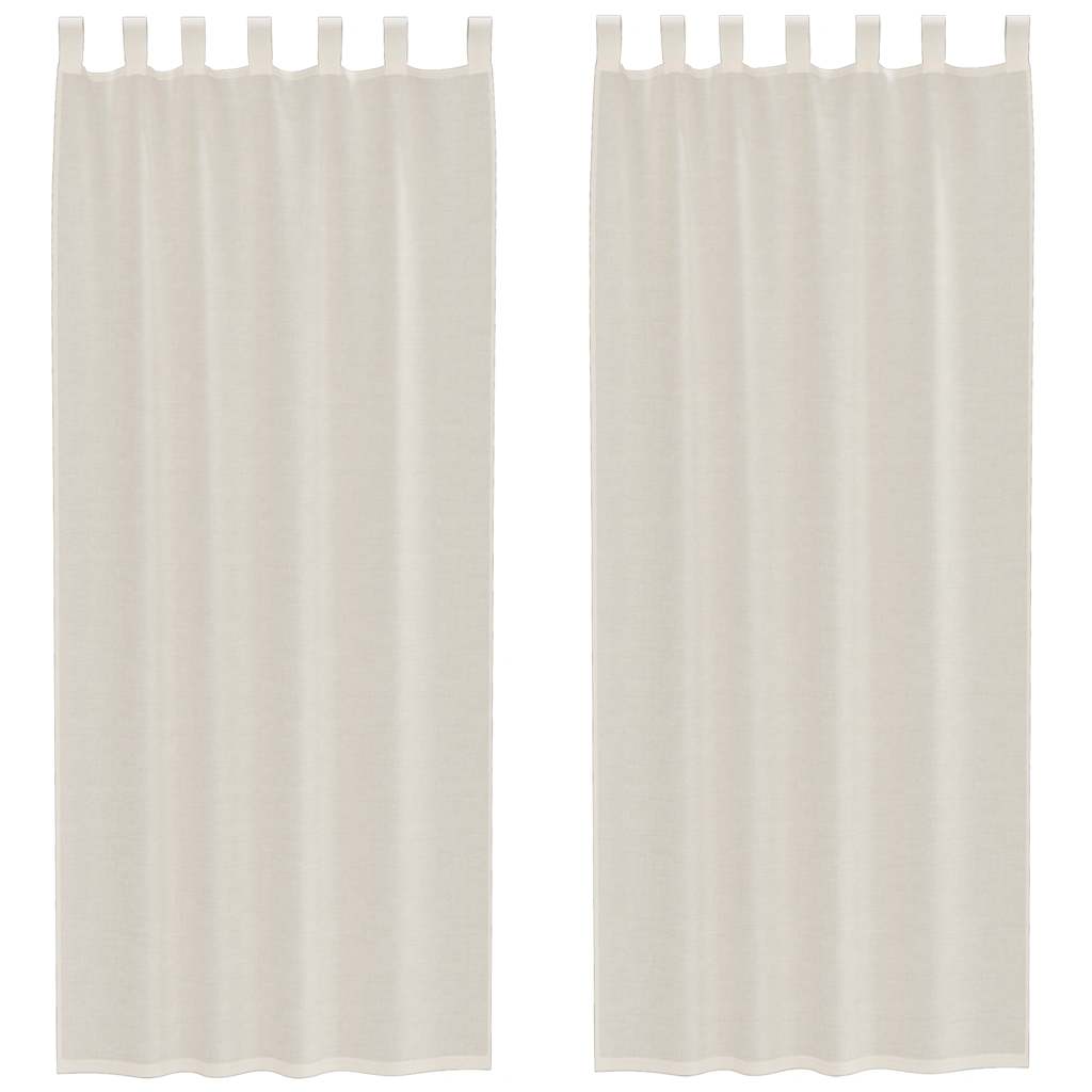 vidaXL Voilages à pattes 2 pcs Crème