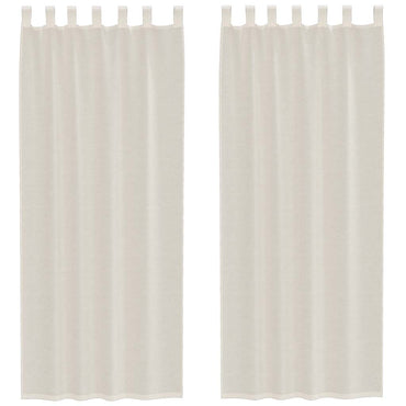 vidaXL Voile Vorhänge mit Lasche 2 Stk. Creme