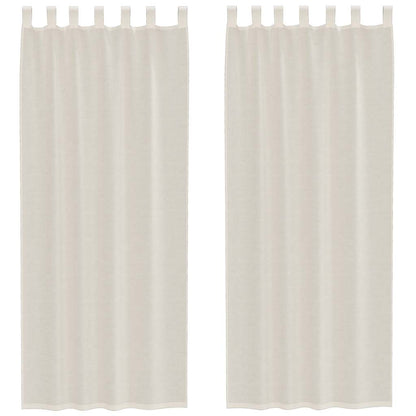 vidaXL Voilages à pattes 2 pcs Crème