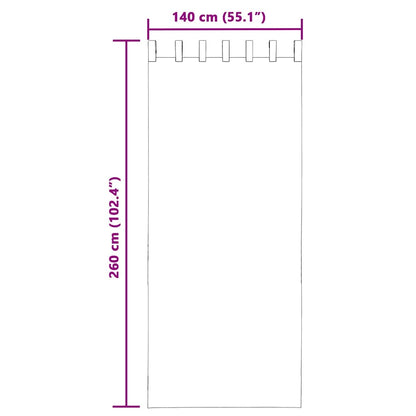 vidaXL Voilages à pattes 2 pcs Crème