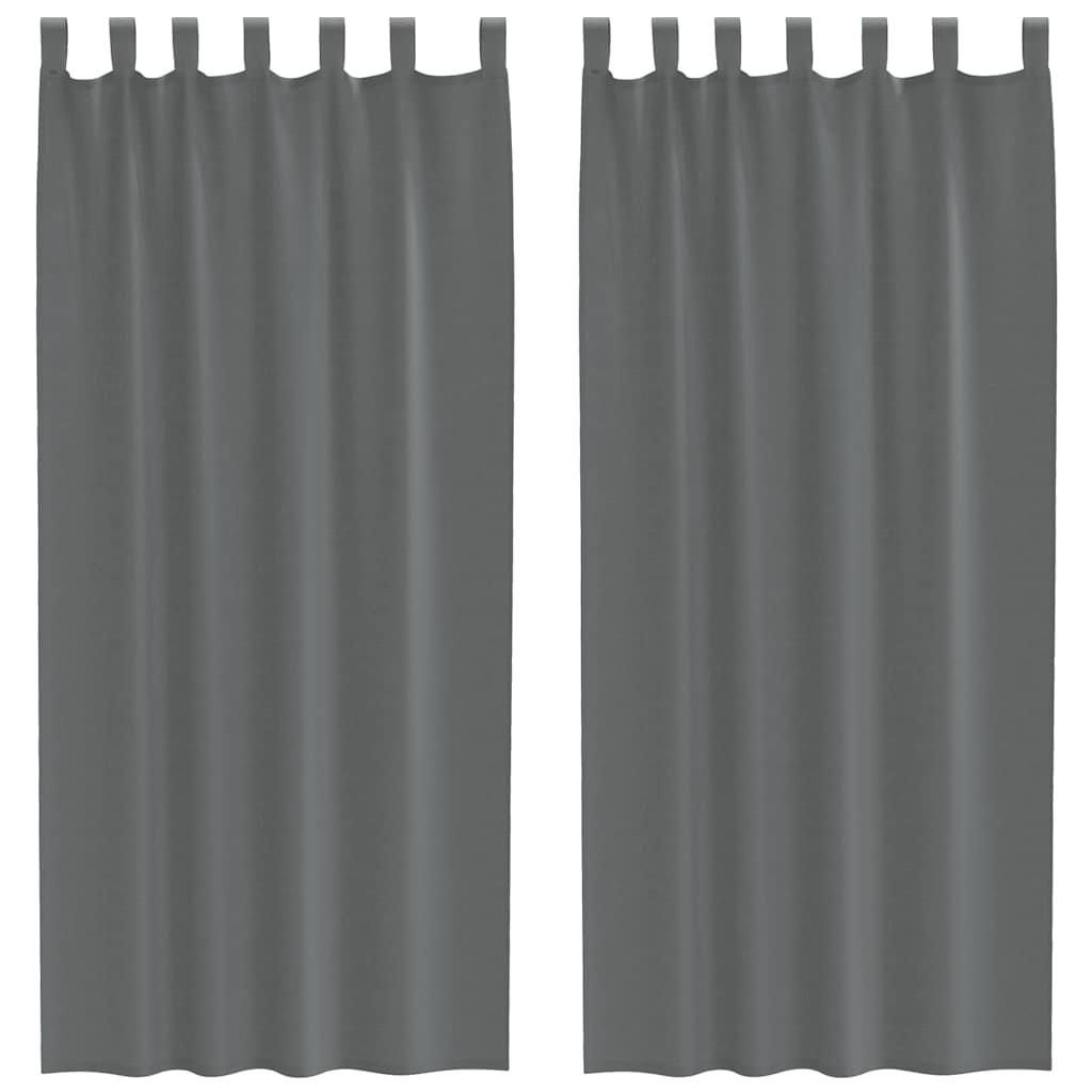 vidaXL Voile Vorhänge mit Schlaufen 2 Stk. Dunkelgrau 140x245 cm